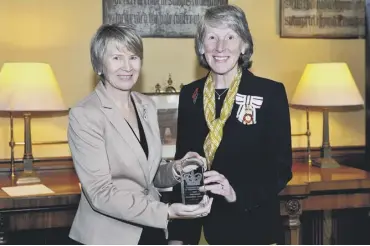  ?? PICTURE: STEVE ROBARDS SR2110275 ?? Lord-lieutenant of West Sussex, Mrs Susan Pyper, with Helena Croft