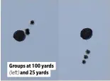  ?? ?? Groups at 100 yards (left) and 25 yards