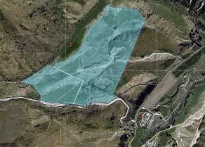  ?? IMAGE: SUPPLIED ?? Proposed location . . . The location of the proposed dry slope in the Cardrona Valley would come off the Cardrona skifield road.