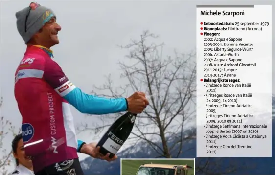  ?? FOTO PHOTO NEWS ?? Scarponi won vorige week maandag nog een rit in de Tour des Alpes.