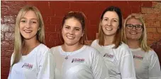  ??  ?? Chronicle staff (from left) Emily Bosman, Maddy Sears, Jade Scott, Lauren Alsemgeest show off the 2018 t-shirts during the launch.