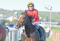  ?? ?? Hastings amateur rider Leah Zydenbos brings Dictation back at the head of the field following their win at Wanganui last week.