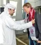  ??  ?? Koeman (right) on arrival in Doha