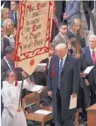  ?? MANUEL BALCE CENETA/AP ?? President Donald Trump, Vice President Mike Pence and their wives attend a national prayer service in Washington Saturday.