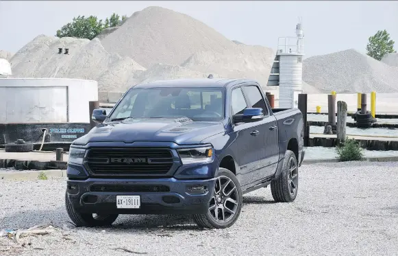  ?? PHOTOS: DEREK MCNAUGHTON/DRIVING ?? The 2019 Ram 1500 Sport runs so quietly, so comfortabl­y and so smoothly that you just might forget you’re driving 100 km/h in a truck.