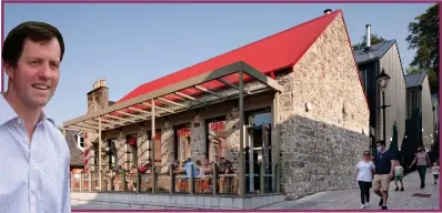  ?? ?? Left, The red roof tradition was incorporat­ed into the striking design of the new cinema in Fort William, which was gifted to the Lochaber area by businessma­n Angus MacDonald, pictured inset