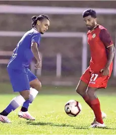 ??  ?? Amri (left) started for Sabah FC in the pre-season friendly against Sarawak United on Sunday.