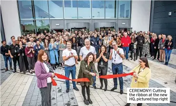  ?? ?? CEREMONY: Cutting the ribbon at the new HQ, pictured top right