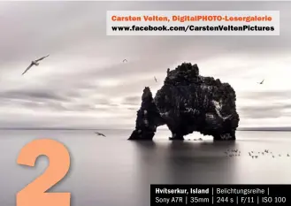  ??  ?? Hvítserkur, Island | Belichtung­sreihe | Sony A7R | 35mm | 244 s | F/11 | ISO 100
