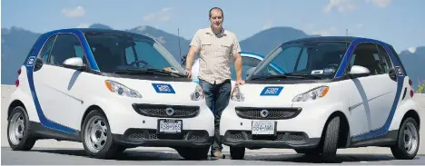  ?? GERRY KAHRMANN/PNG ?? Car2go’s Vancouver general manager Chris Iuvancigh says the company’s vehicles ‘move very quickly’ due to high demand.
