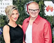 ??  ?? Heston and wife Zanna, together right, divorced after six years apart. The chef is now in a relationsh­ip with French real-estate broker Stephanie Gouveia, above
