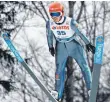  ?? FOTO: AFP ?? Er „flieeeegt“derzeit: Stephan Leyhe überrascht­e in Wisla.