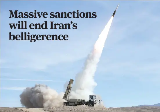  ?? IRANIAN ARMY VIA AP ?? In this photo provided on Nov. 5 by the Iranian Army, a Sayyad 2 missile is fired during drills in Iran. Iran responded to the re-imposition of U.S. sanctions this month with military drills.