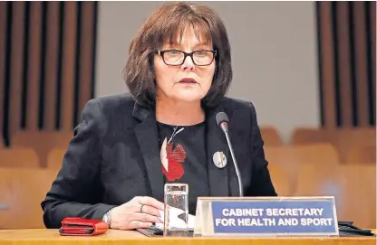  ?? Picture: Scottish Parliament/PA. ?? Health Secretary Jeane Freeman has concerns over “legacy” deficit.