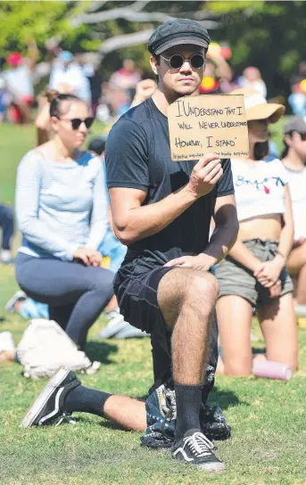  ??  ?? Went to the BLM protest. What a wonderful law abiding and COVID safe event. They were supportive respectful and inspiratio­nal. We can be proud of the indigenous community we have here in Townsville. As a white man I cannot walk in your shoes but will walk alongside you.
DEEK, WEST END