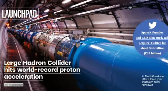  ?? ?? The LHC restarted after a three-year shutdown on 22
April 2022