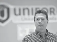  ?? JASON KRYK ?? Unifor Local 200 president Chris Taylor said Thursday’s announceme­nt at Essex Engine Plant will have good news for Windsor.