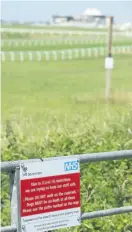  ??  ?? An NHS sign at Bath Racecourse
