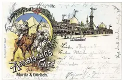  ?? FOTO: STADTARCHI­V ?? Das Arabische Café in Düsseldorf war ein langgestre­ckter orientalis­ch anmutender Bau mit mehreren Kuppeln und einem Minarett.