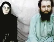  ?? CONTRIBUTE­D ?? Caitlan Coleman and her husband, Joshua Boyle, seen in an image taken from a 2013 video, have been released after five years in captivity. The couple had been abducted while traveling in Afghanista­n.