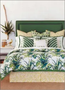  ?? EASTERN ACCENTS VIA AP ?? This undated photo provided by Eastern Accents shows the Tropical Dreams Bedset by Celerie Kemble.