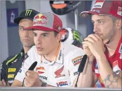  ??  ?? OPTIMISTA. Márquez se encuentra bien con la Honda este año.