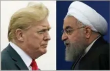  ?? AP PHOTO ?? This combinatio­n of two pictures shows U.S. President Donald Trump, left, on July 22, 2018, and Iranian President Hassan Rouhani on Feb. 6, 2018.