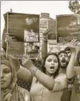  ?? PTI ?? Women protest against cases of sexual abuse, Muzaffarpu­r, August 5