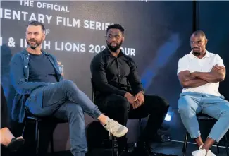  ?? ?? THIS week Supersport convened an exclusive screening of Episode 1 at a Durban hotel. Gareth Whittaker, the executive producer of Two Sides joined Springbok captain Siya Kolisi and Makazole Mapimpi in an engaging panel discussion. | Supplied