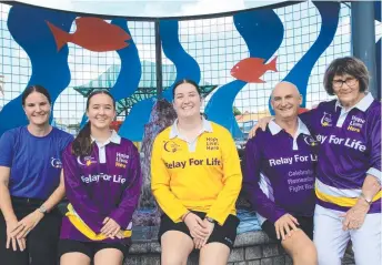  ?? ?? Fiona Smith, Layla Kelly, Mikayla Mcdonnel, John Furnell and Shirley Gilmore gear up for this year’s Burdekin Relay For Life at the event launch. Picture: Satria Dyer-darmawan