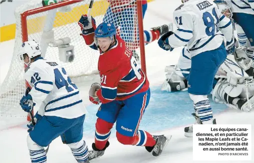  ??  ?? Les équipes canadienne­s, et en particulie­r les Maple Leafs et le Canadien, n’ont jamais été
en aussi bonne santé.