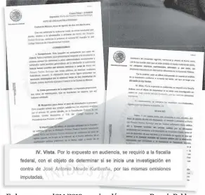  ??  ?? En la causa penal 314/2019, que vinculó a proceso a Rosario Robles, el juez pidió a FGR determinar si investigar­á a José Antonio Meade.