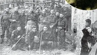  ??  ?? Members of Operation Harling pose in November 1942 after blowing up Gorgopotam­os viaduct, in central Greece. Barnes is at the far right, back row, and Arthur Edmonds is immediatel­y beside him. Both were Kiwis and both won the Military Cross for this operation behind enemy lines.