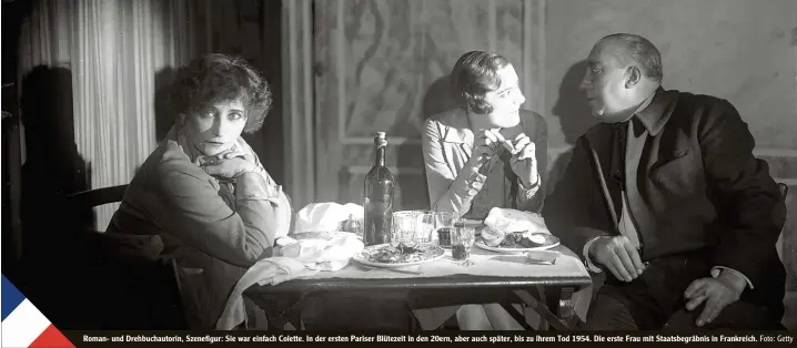  ??  ?? Roman und Drehbuchau­torin, Szenefigur: Sie war einfach Colette. In der ersten Pariser Blütezeit in den 20ern, aber auch später, bis zu ihrem Tod 1954. Die erste Frau mit Staatsbegr­äbnis in Frankreich. Foto: Getty