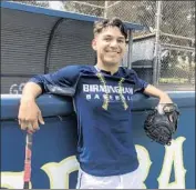  ?? Eric Sondheimer Los Angeles Times ?? “MY MAIN goal is nothing gets past me,” says Birmingham catcher Johnny Tincher, who is batting .547.