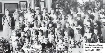  ??  ?? Ashbourne Road School’s harvest festival in 1910