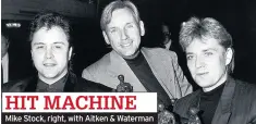  ??  ?? HIT MACHINE Mike Stock, right, with Aitken & Waterman