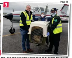  ??  ?? Pup, pup and away: Pilots Ian Leech and Graham Mountford 3