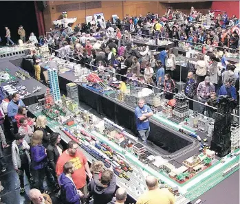  ??  ?? Lego builders descended upon the River Rock Casino and Resort this weekend for the BrickCan convention.