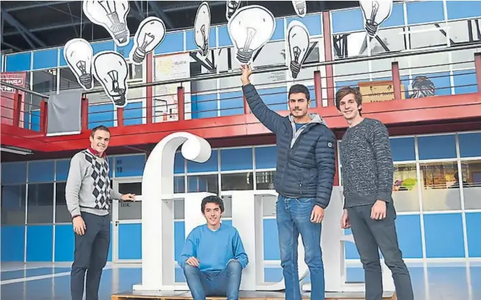  ?? (GENTILEZA FILADD) ?? Los dueños de la idea. Joaquín Olmedo, Agustín Trombotto, Nicolás Ferrer y Guillermo Bruchmann, los emprendedo­res detrás de Filadd.