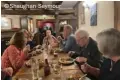  ?? ?? Group members dining out at the New Inn ©Shaughan Seymour