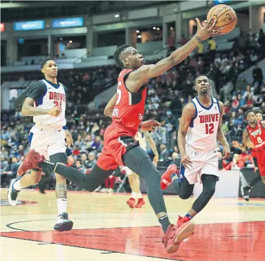  ?? RENÉ JOHNSTON TORONTO STAR ?? Montreal-raised Chris Boucher has had four games of 30 or more points already this season for the Raptors 905.