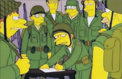  ?? ?? Escena en ‘Los Simpson’ en la que firman su versión de la tontina.