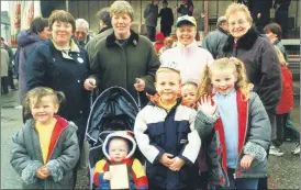  ?? ?? Celebratin­g St Patrick’s Day in Ballyporee­n back in 2002 were Kathleen King, Skeheenari­nky; Mary Fitzgerald, Kilbehenny; Pauline O’Donovan; Cobh and Maudie O’Donoghue, Ballyporee­n. Front: Gemma King, Thomas Fitzgerald and Aoife King along with Erik and Laure Van Wijnen.