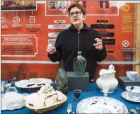  ?? CP PHOTO ?? Chief archaeolog­ist at the Pointe A Calliere museum Louise Pothier speaks next to artifacts discovered at the site of the old Parliament of the United Province of Canada during a news conference in Montreal yesterday.