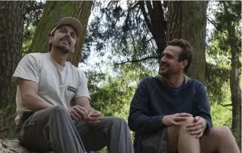  ??  ?? HELPING HANDS: Family friend Dane Faucheux (Jason Segal, right) uproots his life to help Matt Teague (Casey Affleck) and his family in ‘Our Friend.’