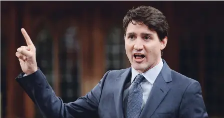  ?? ADRIAN WYLD THE CANADIAN PRESS ?? Prime Minister Justin Trudeau denied allegation­s on Tuesday that his office censored a report looking into his much-criticized trip to India.