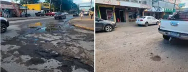  ?? ?? DAÑOS. Las calles del centro, así como las avenidas que van hacia el mercado municipal de la ciudad de Tocoa, están deteriorad­as desde hace muchos años.