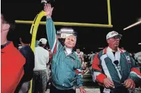  ?? DAVID BERGMAN MIAMI HERALD FILE PHOTO ?? Don Shula set an NFL record with 347 victories and coached in six Super Bowls. He led Miami to the only perfect NFL season.
