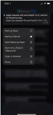  ??  ?? Press and hold to reveal contextual menus with shortcuts for quickly copying, sharing, or marking articles as read. (iphone version shown here.)